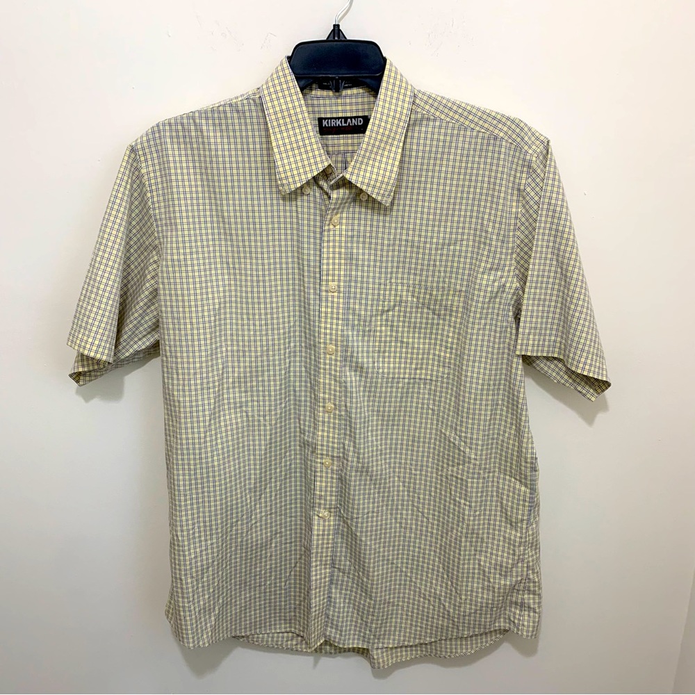 Kirkland Signature Men's Short Sleeve Button Down Collard Shirt Size XL